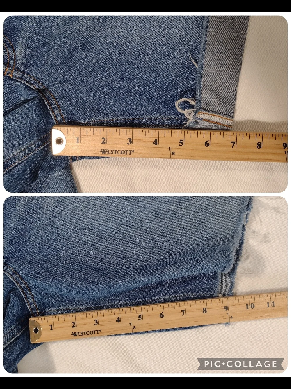 Madewell Button Long Fly Baggy Cuffed Jean Shorts Mifflin Wash Size 33
